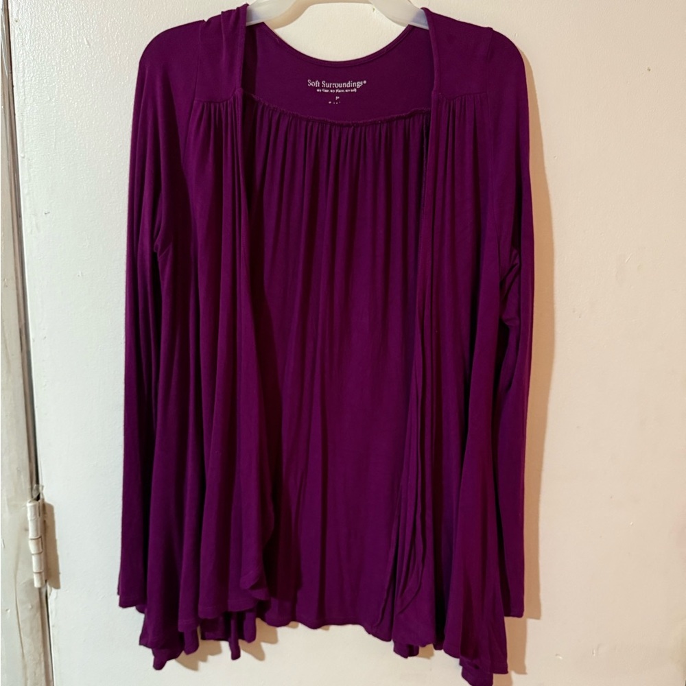 💚💚💚 Soft Surroundings Rich Purple cardigan sweater